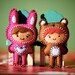 Felt Bunny and Bear Costumes - Pocket Plush Toys