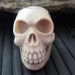 Amazing Deep Relief Carved Deer Antler, SKULL, Bone Bead, Drilled top to Bottom S2568