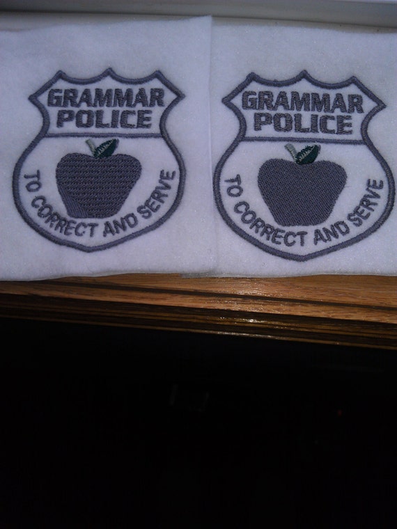 Grammar Police Badge by RedsThreadz on Etsy
