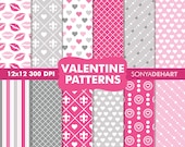 50% OFF SALE Valentine's Day Digital Papers Scrapbooking Printable Paper Pattern Pack Instant Download Il_170x135