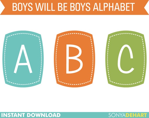 80% OFF Sale Clipart Digital Alphabet Boys Will Be Boys Clip Art Il_570xn