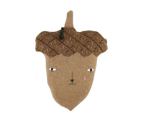 Angus the Acorn - soft knitted toy, light brown