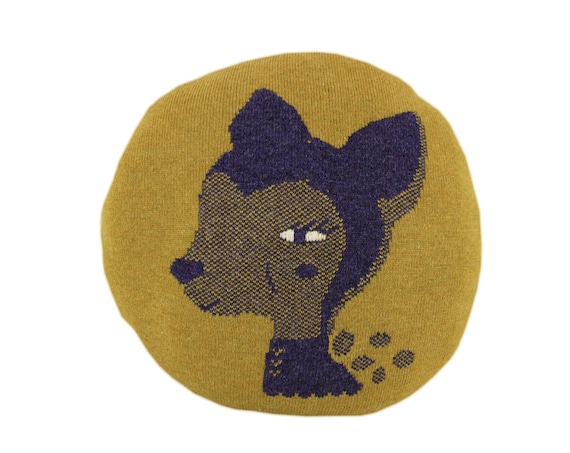 Decorative Pillow - Deer - soft knitted pillow - round