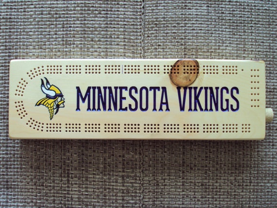 Rustic Cribbage Board Minnesota Vikings Football by LogArtistry