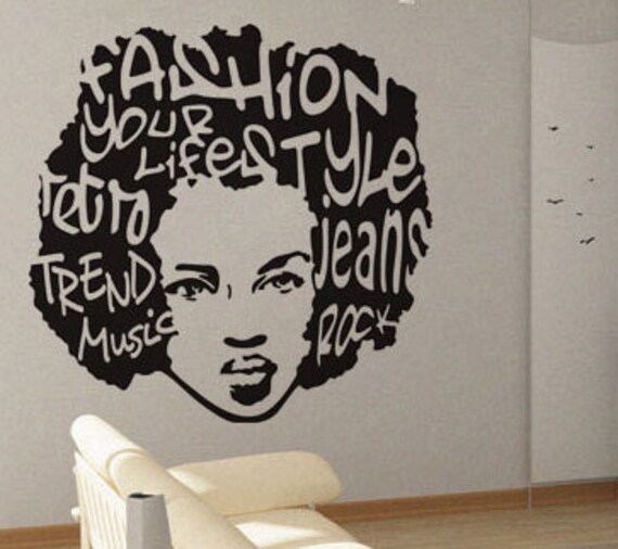 Trend Music Afro Wall Decal Vinyl Decor Art Modern Removable