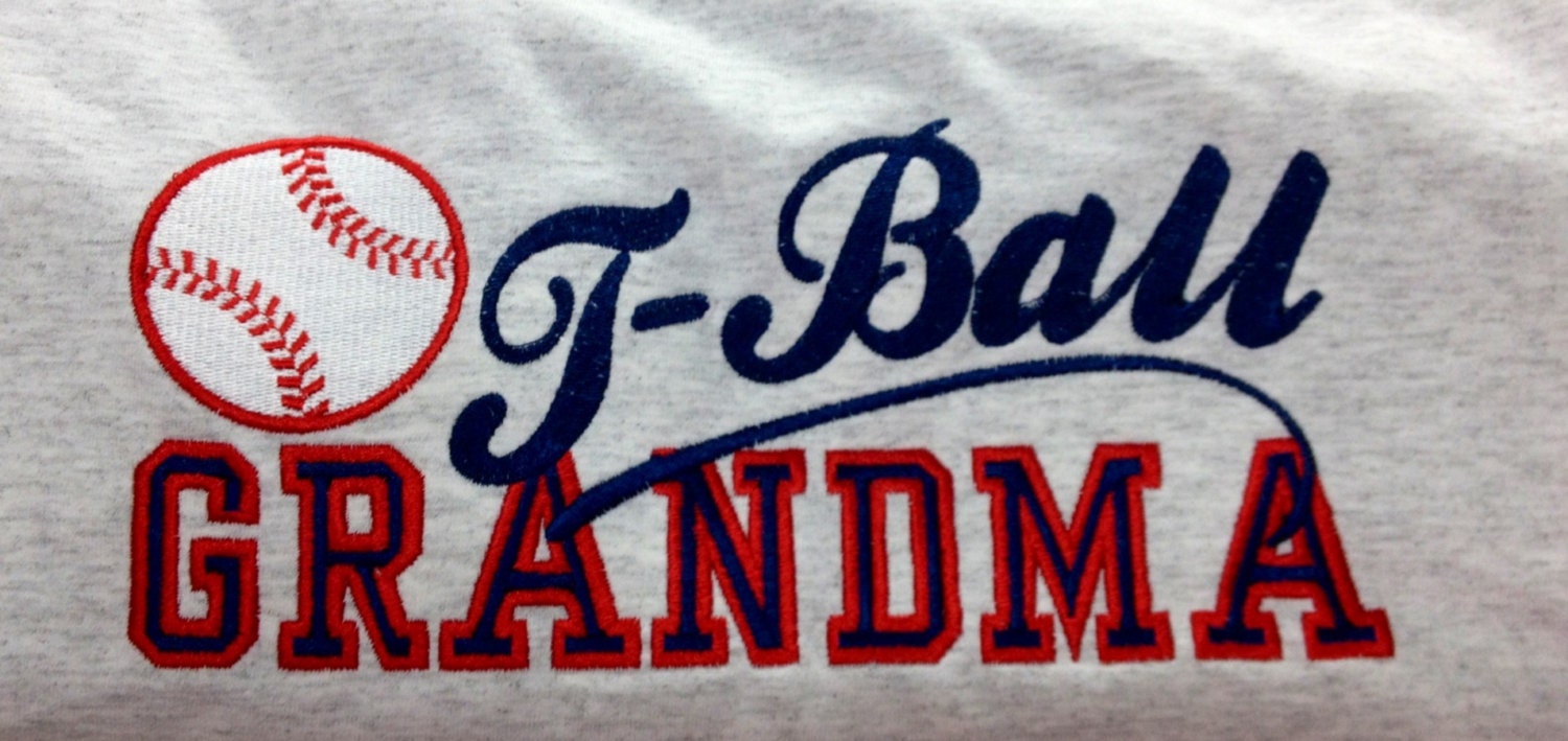 TBall Grandma TShirt Baseball Embroidery Personalized