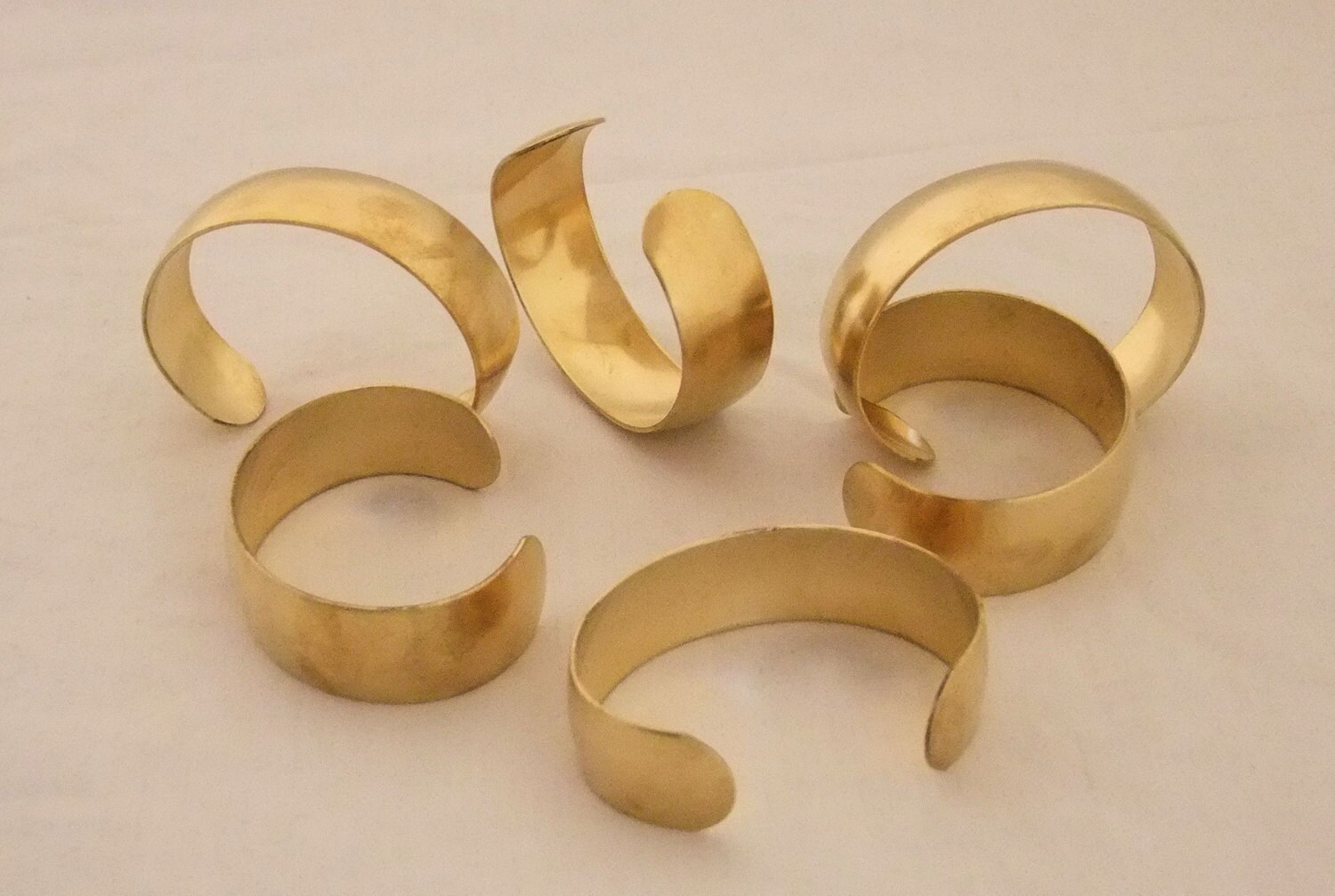 Pack of 6 Domed Brass Bracelet Cuff Blanks For Jewelry Making