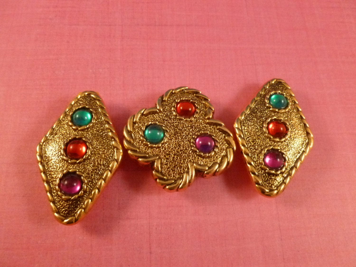 Gold Rhinestone Button Covers by DEJAVU143 on Etsy