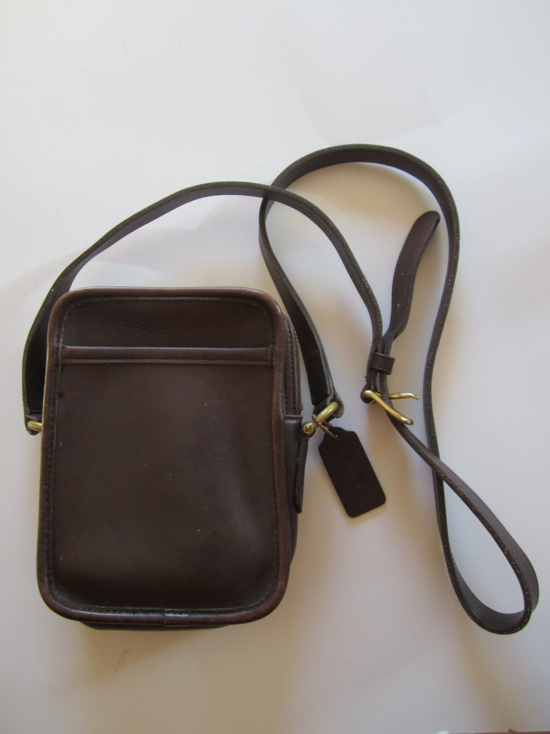 Vintage Coach Brown Leather Cross Body Bag Small Shoulder