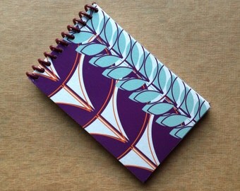 UPCYCLED NOTEBOOK FLOWERS tissue box recycled spiral bound journal