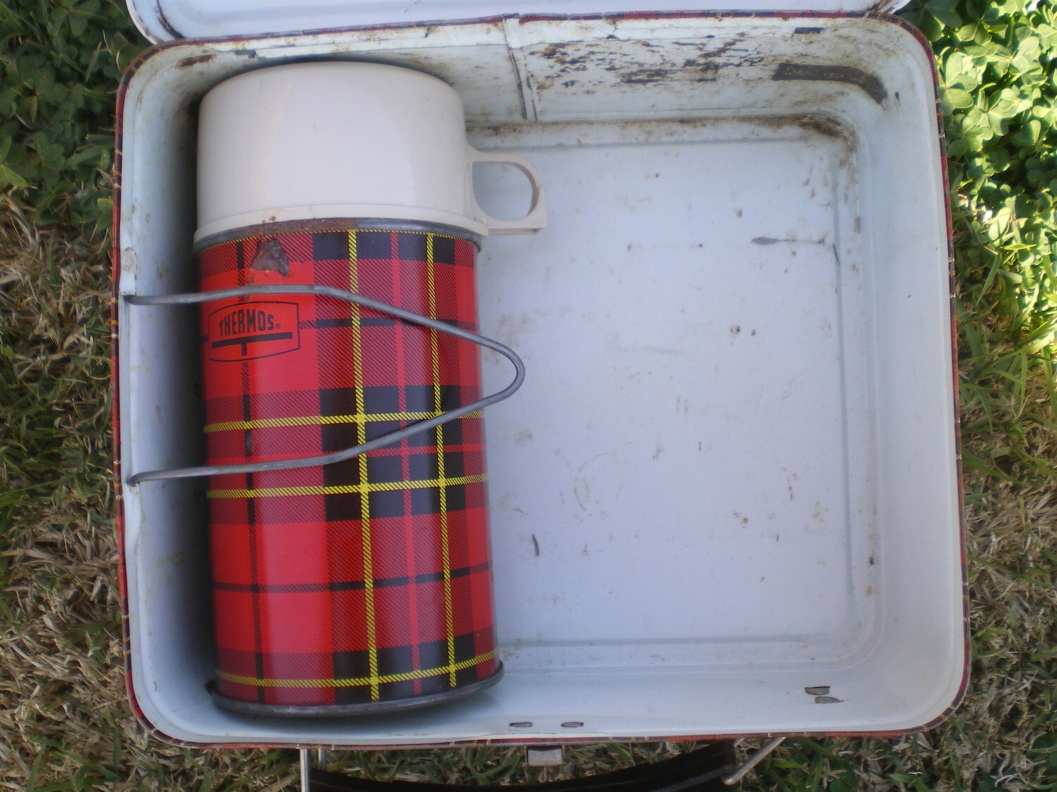 checkered lunch box