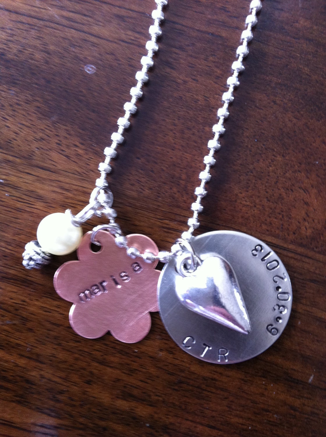 LDS Girls CTR baptism necklace custom with name