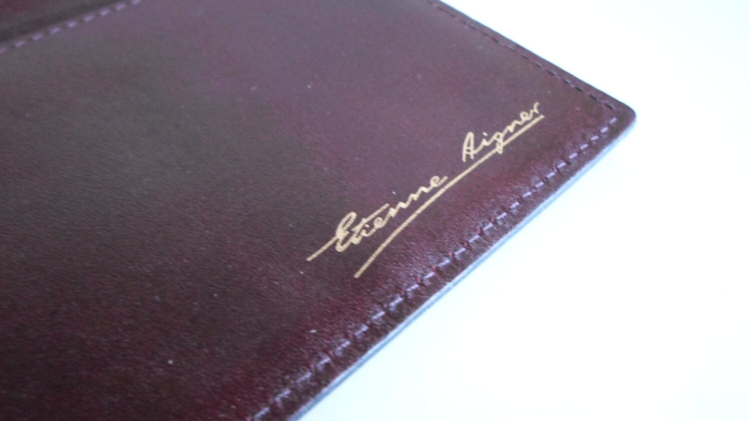 Leather Checkbook Cover Etienne Aigner Womens Vintage