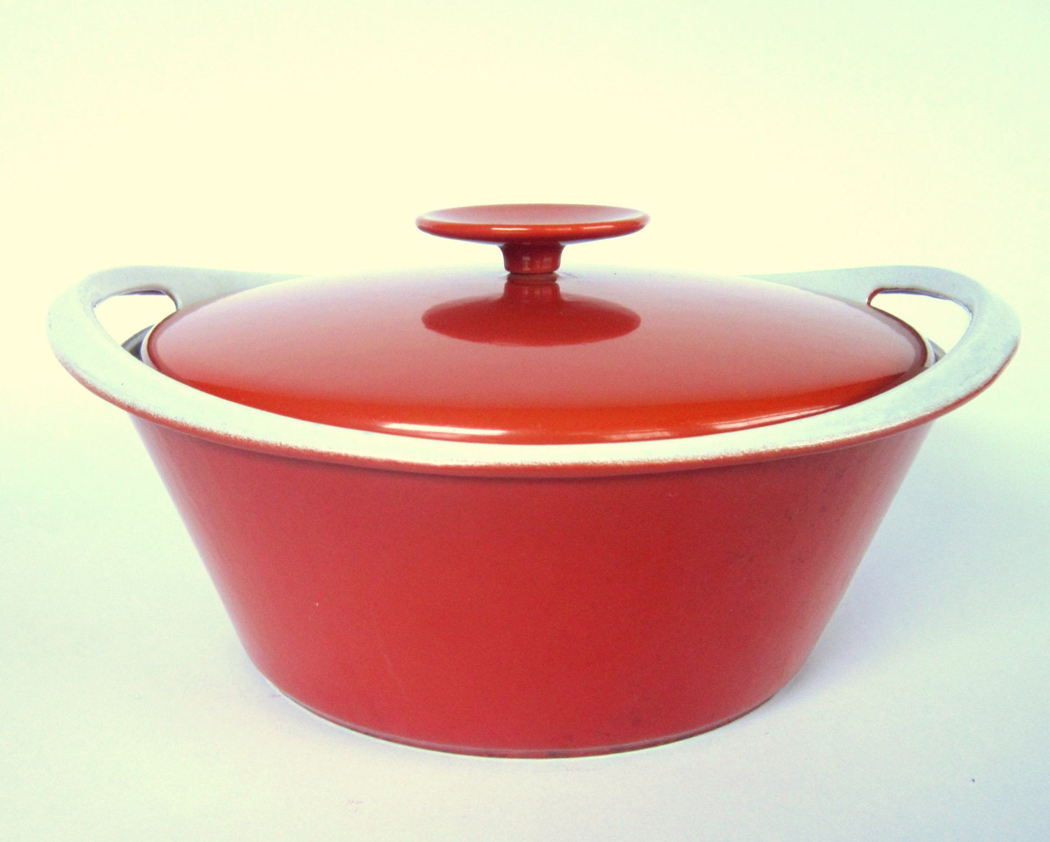 Danish Modern Orange Dutch Oven by Michael Lax by CedarRunVintage