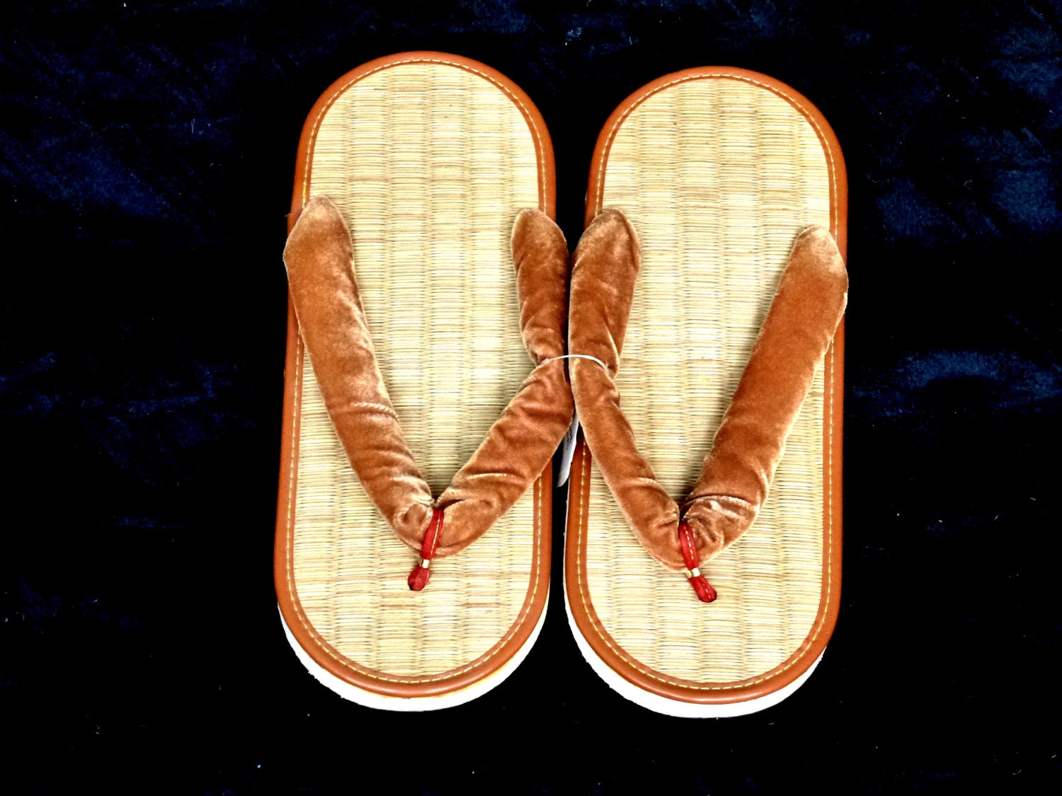  70 s  Velvet Flip  Flops  Hawaii Vintage Unworn