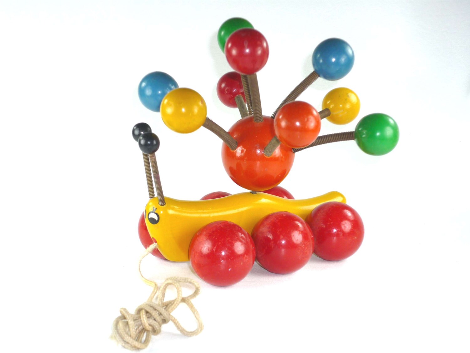 Kouvalias Caterpillar Wooden Pull Toy with Springs by ChromaticWit