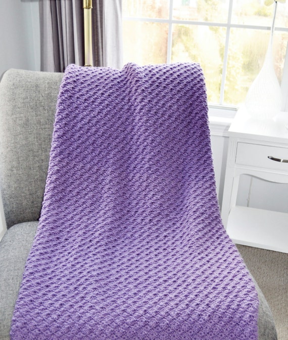 Purple Blanket Throw with Chrysanthemum Patterns by ...