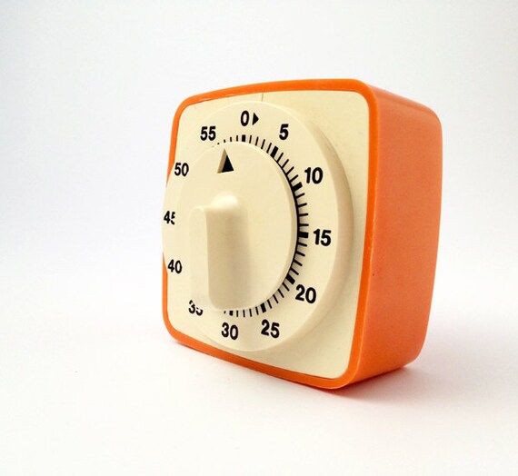 Mid Century Orange Vintage Kitchen Timer