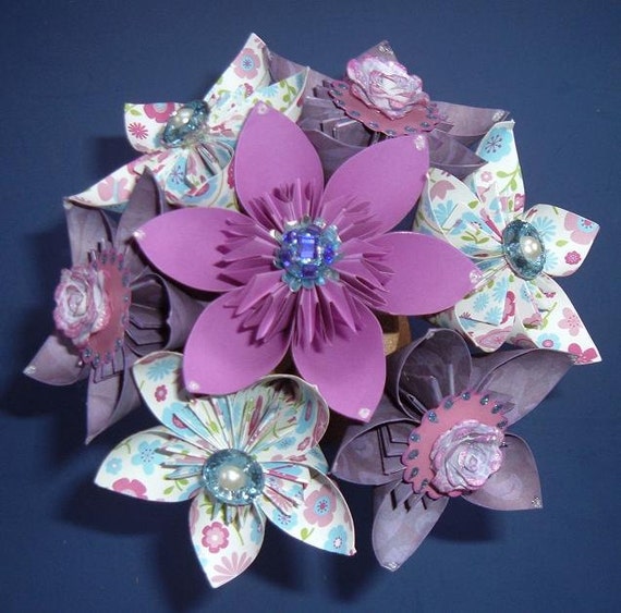 bouquet make to kusudama origami flower how Purple,   Kusudama, Bouquet Origami Flower Stem Paper   Lavender 7