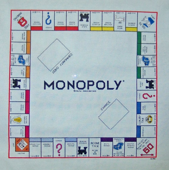 Cross-Stitch Vintage Monopoly Game Board