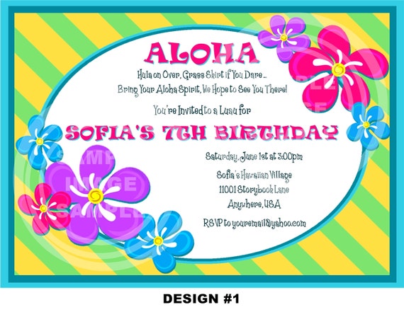 Luau Invitation Wording 1