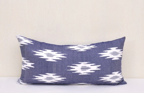 Long Ikat pillow cover-Decorative 100% cotton by EasternHomeDecor