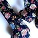 Floral Tea Party Cotton Ribbon Trim, Navy / Multi Color, 1 3/8" inch wide, 1 yard, For Victorian & Romantic Crafts