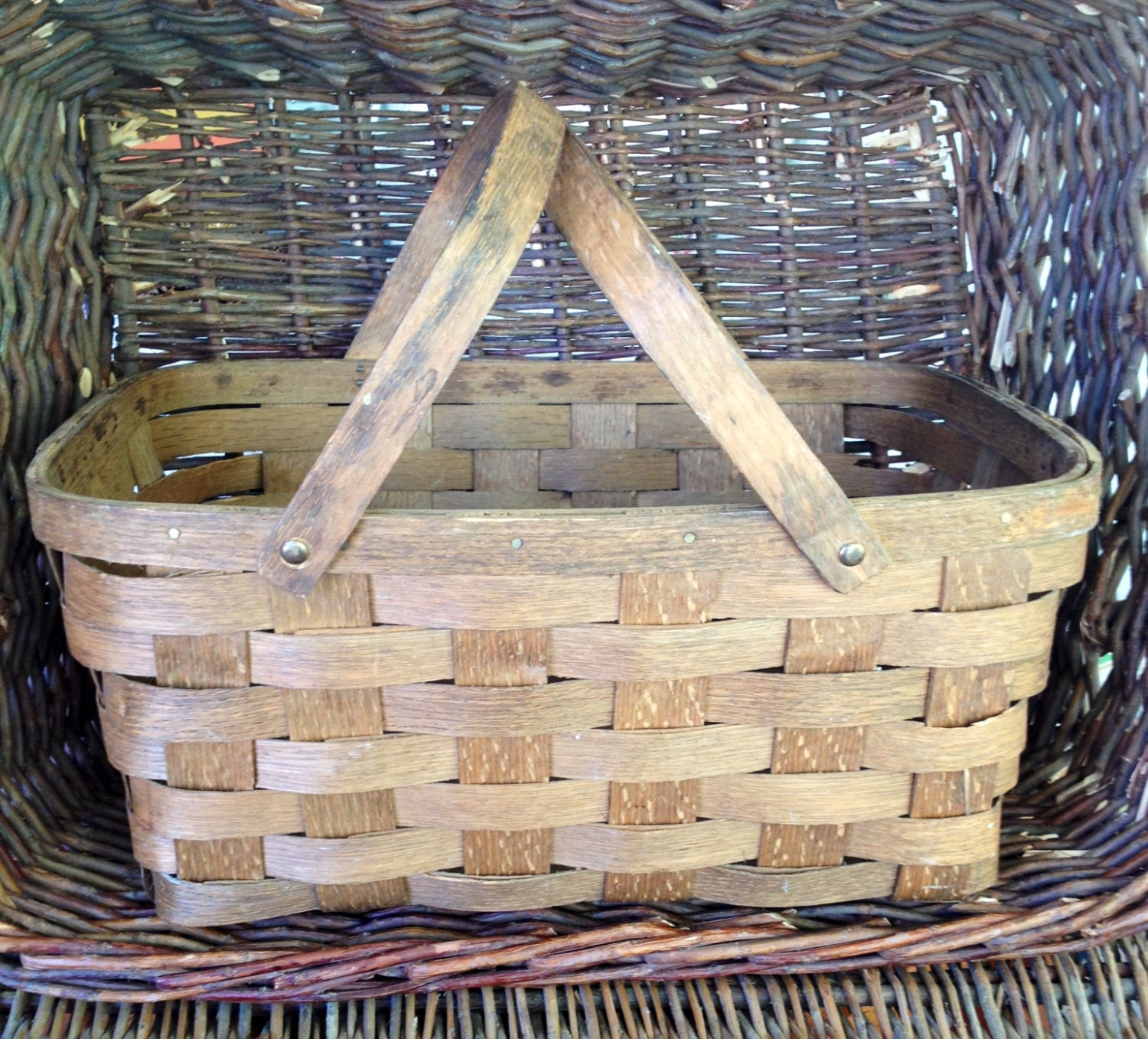 SaleVintage Basket Vintage Garden Basket Gathering Basket