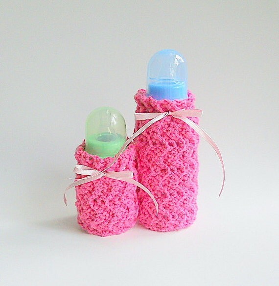 Bright Pink Baby Bottle Covers Cozy Set Newborn Girl Kozy 2