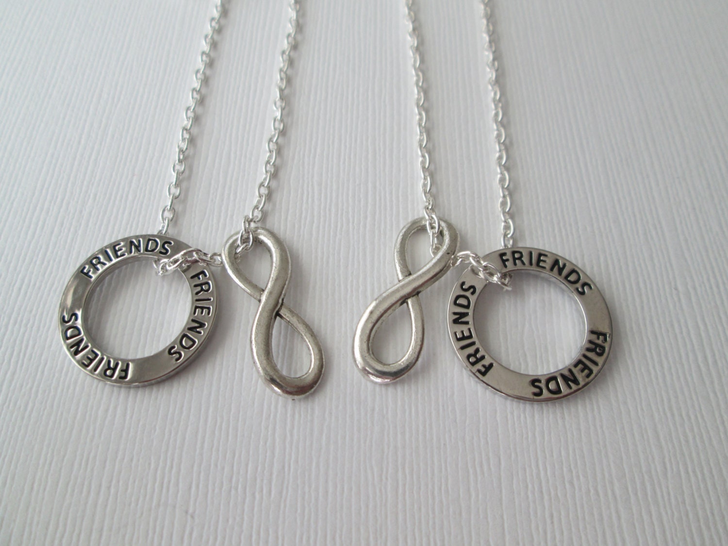 Friendship Gift 2 Friends and Infinity BFF Necklaces