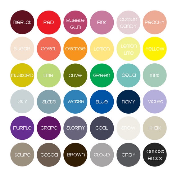 Color Options by NikoAndLily on Etsy