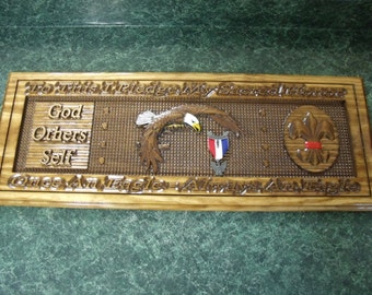 Custom carved Eagle Scout award