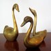 Vintage Swan Solid Brass Figurines - Set of 3, Swan Family Miniature Collectibles,