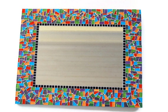 Multicolored Mosaic Mirror by GreenStreetMosaics on Etsy