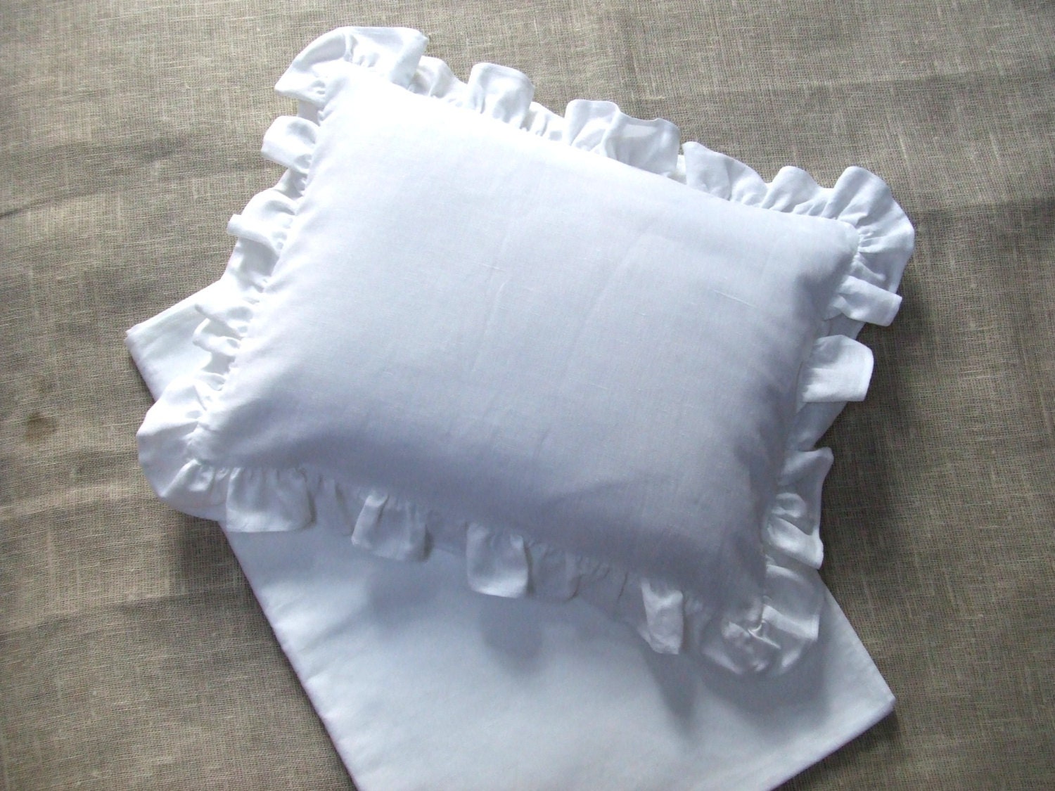 Baby linen bedding white pillow cover and bed set baby organic