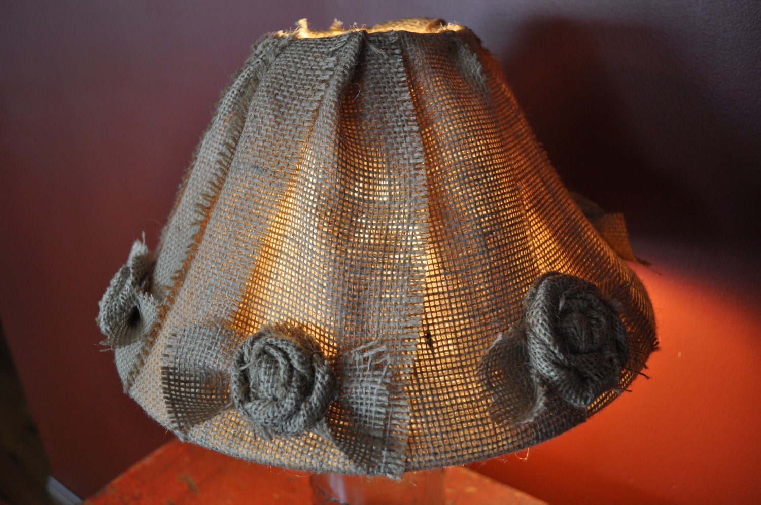 Burlap Lamp Shade by grassybranchfarm on Etsy