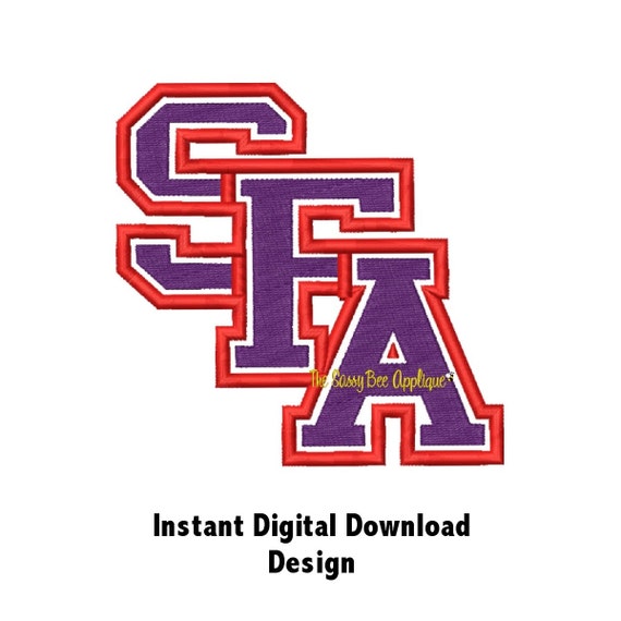 Items similar to DD SFA Stephen F Austin Applique Machine Embroidery