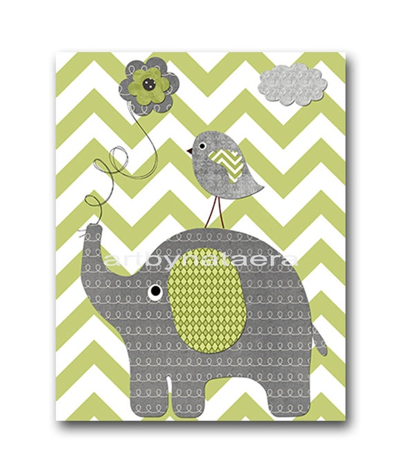 Elephant Nursery Baby Boy Nursery Art Nursery Wall Art Baby
