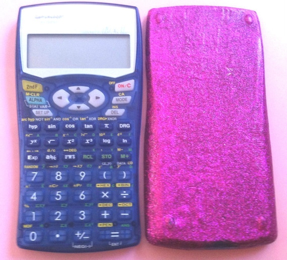 Sharp El-531w Scientific Calculator PINK GLITTER COVER & See