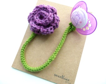 Mam+Paci MAM Pacifier Clip--Any Color--Croch et Flower pacifier clip with MAM ...