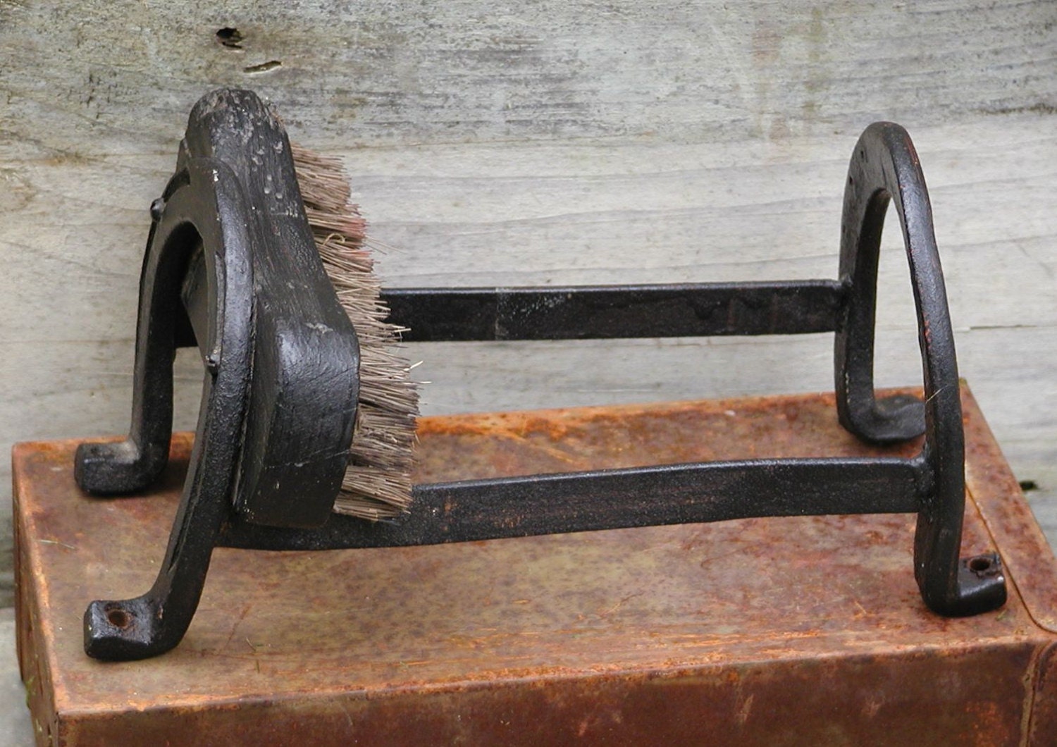 Rustic Cabin Decor Old Boot Scrape Mud Scraper Handmade