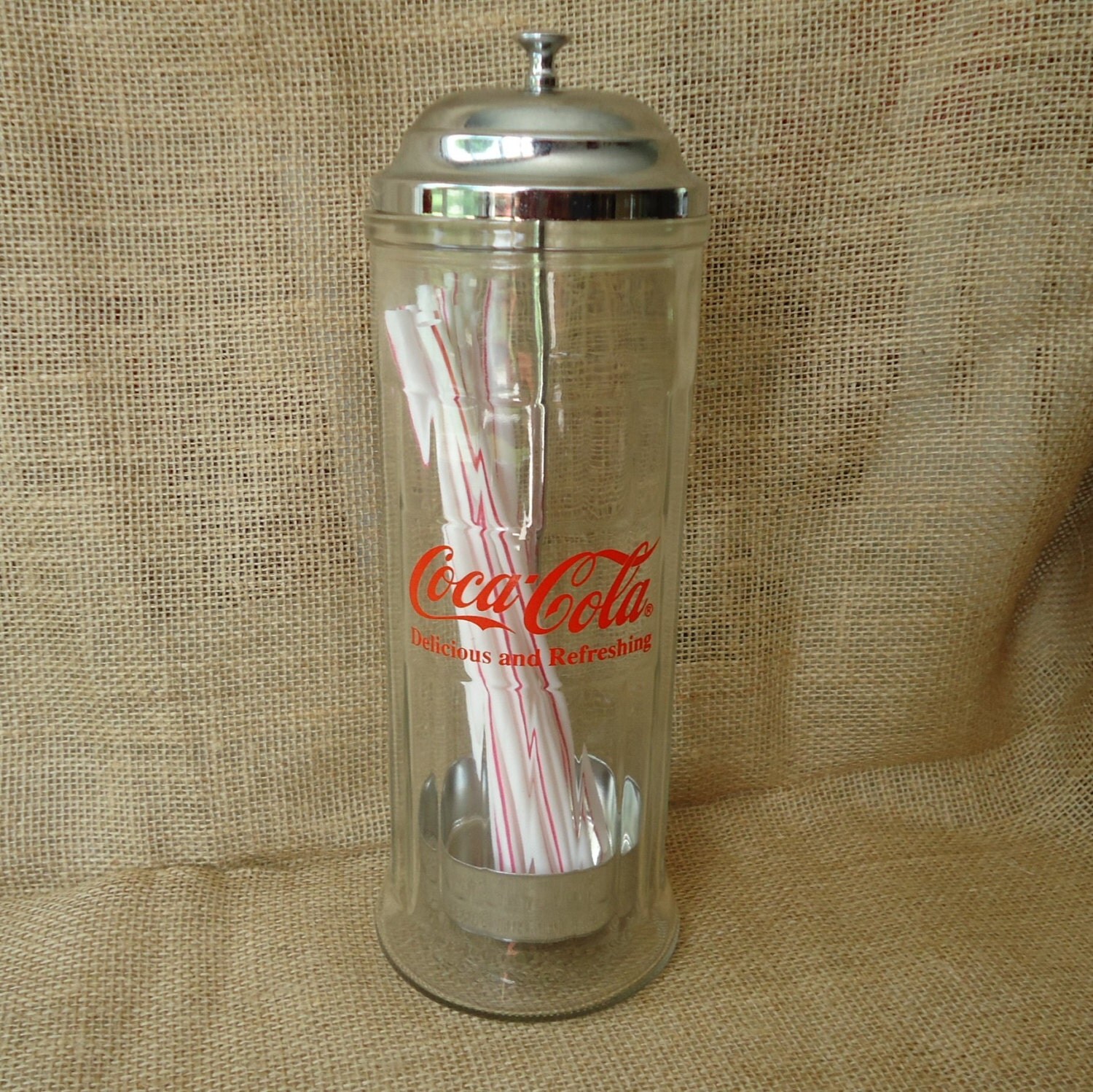Vintage kitchen Coca Cola collectible Straw dispenser Coca