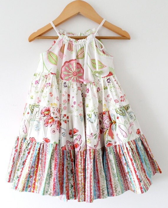 Baby Girls Patchwork Floral Twirl Dress-Summer Sundress-Custom