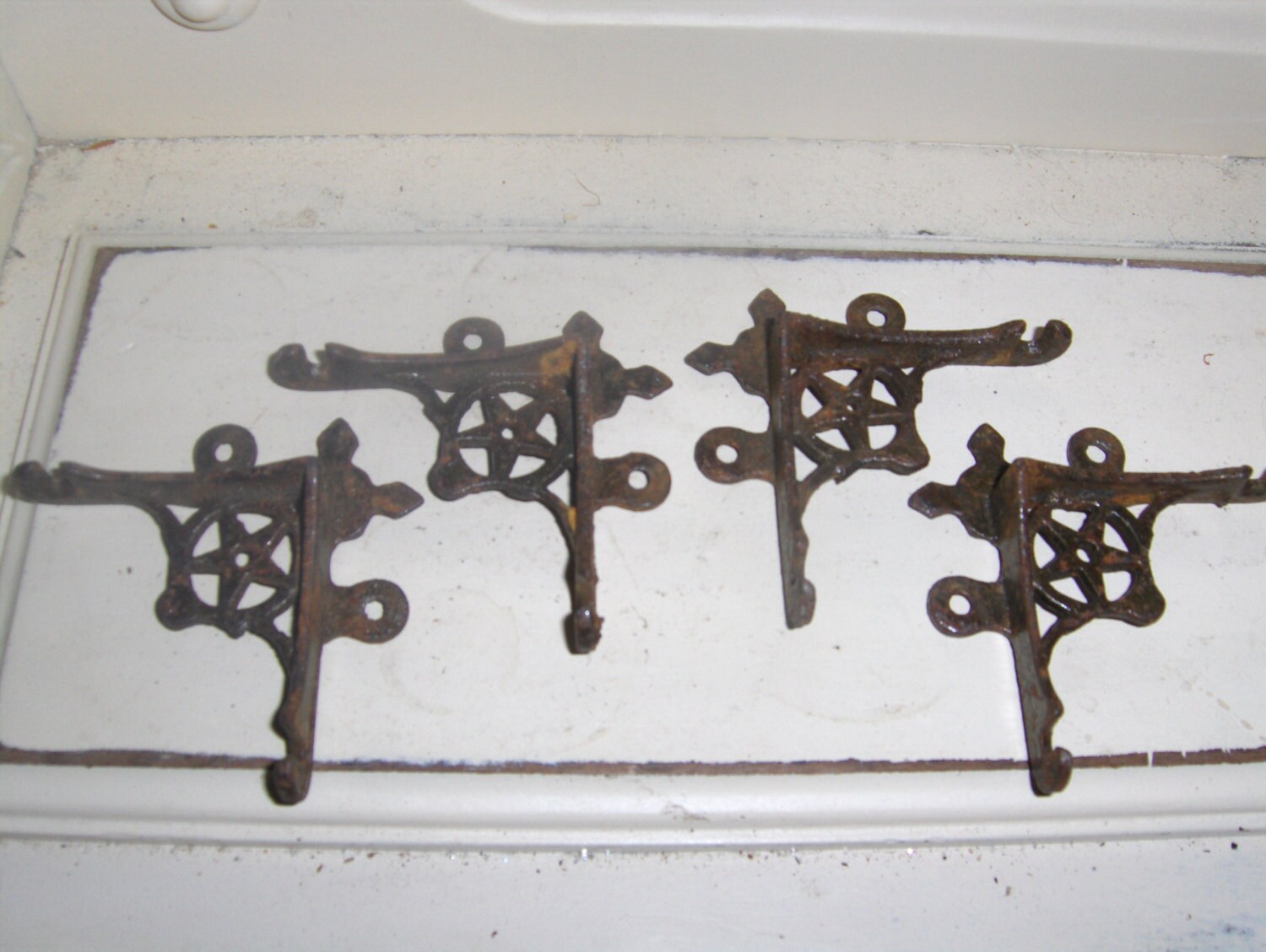 Set of Four Original Victorian Screen Door Corner Brackets