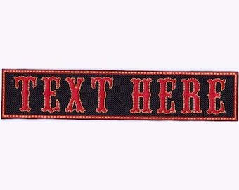 7 by 1.5 Custom Patch Embroidered Rocker Patch by Bull Shoals Embroidery
