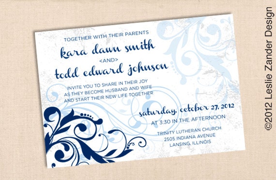 Elegant Distressed Swirled Vines wedding invitation suite deposit