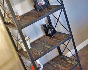 Industrial Rustic Bookcase. Vintage Style Shelving Unit Made with Historical Reclaimed Wood. Urban Loft Furniture. Custom Options Available.
