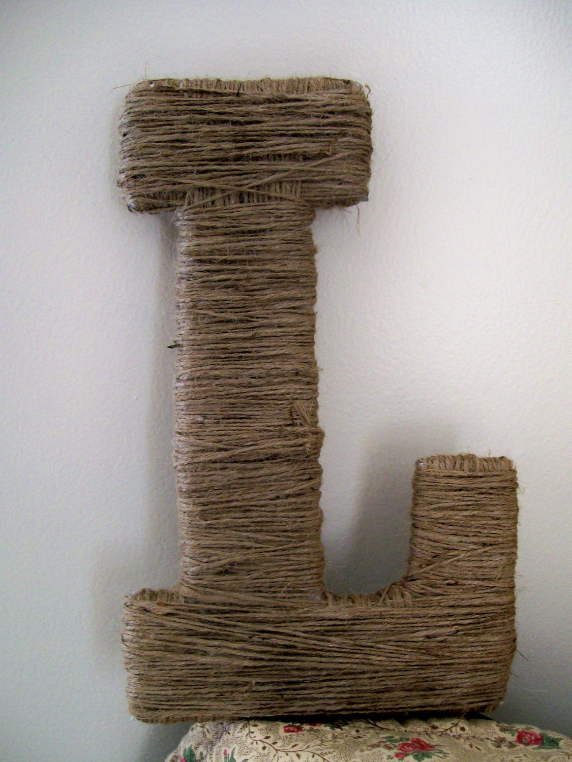 Natural Twine Monogram Letter L Home Decor by Angiesgoods on Etsy