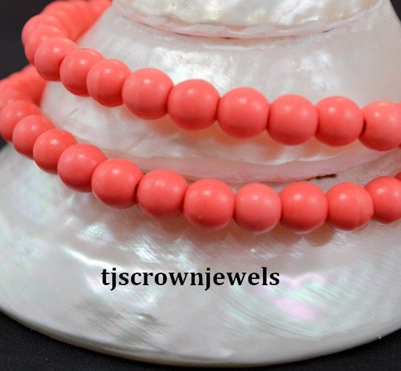6mm Coral Beads Gemstones Salmon Color Round Loose Beads