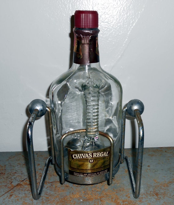 Vintage Decanter Chrome Tip Server Bottle Holder